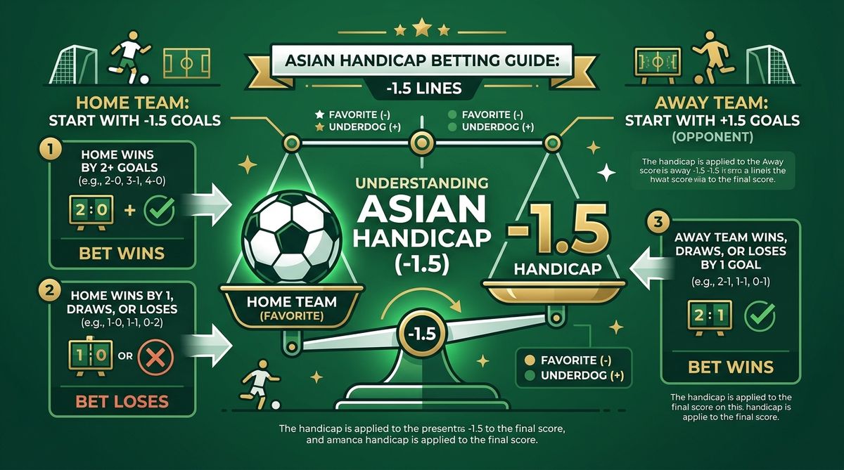 Asian handicap betting odds displayed for a football match